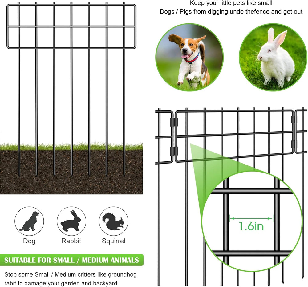 Animal Barrier Fence, 17 in(H) X 27 Ft(L) No Dig Garden Decorative Fencing