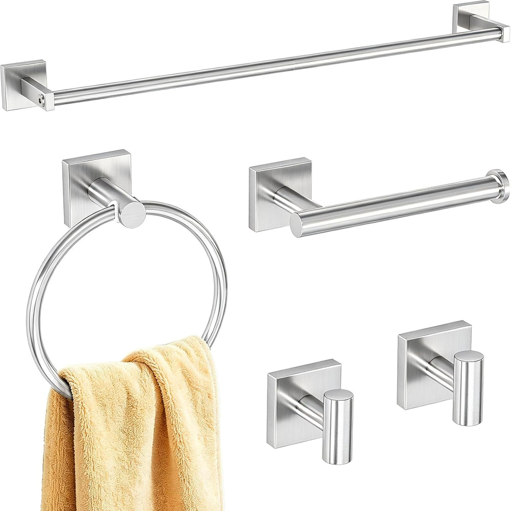 5 Pieces Bathroom Hardware Accessories Set, Towel Bar Set, Brushed Nickel