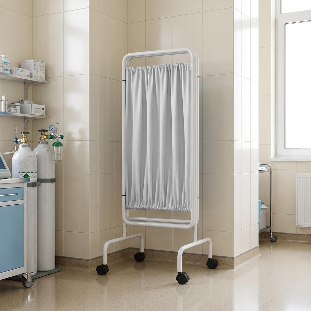 INNOVART 3-Panel Medical Privacy Screen with Wheels, White Vinyl