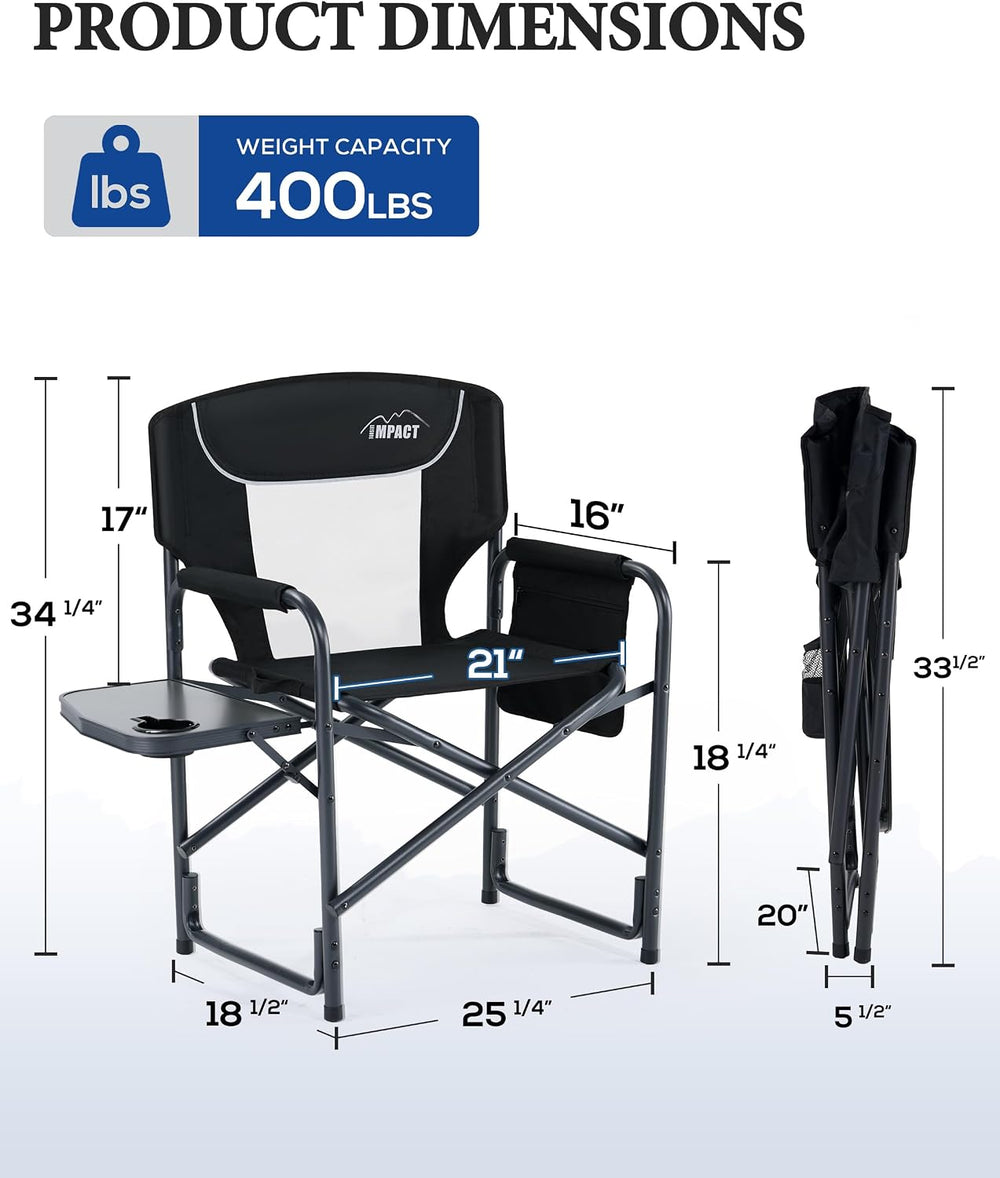 Heavy Duty Oversized Camping Folding Chair, Support 400lbs