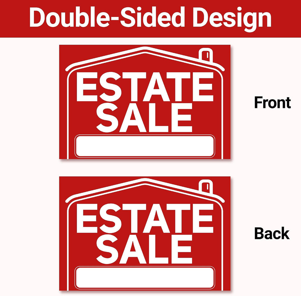 6 Pcs Estate Sale Signs with Stakes, Foldable Extra-Large Estate Sale Signs 2...