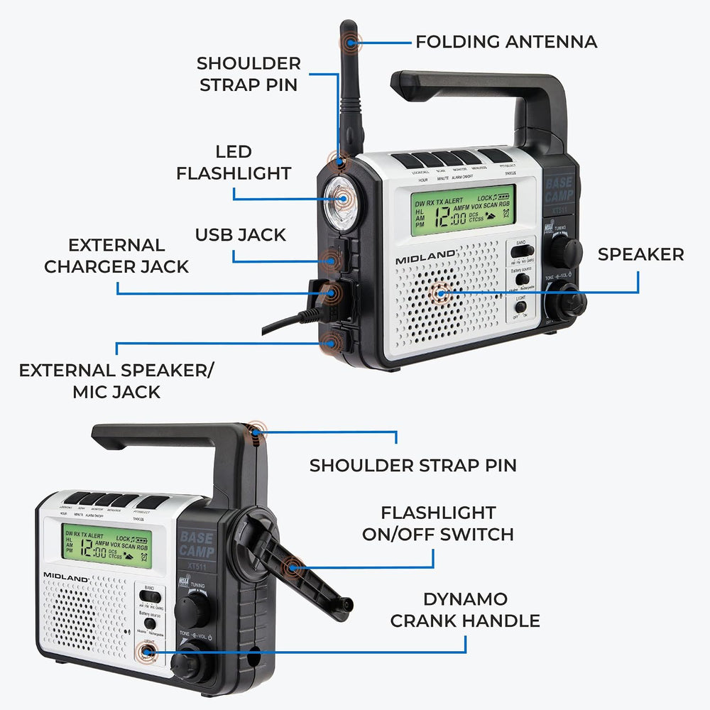 Midland - XT511 - Emergency Radio - 22 Channel Two-Way Base Camp Radio