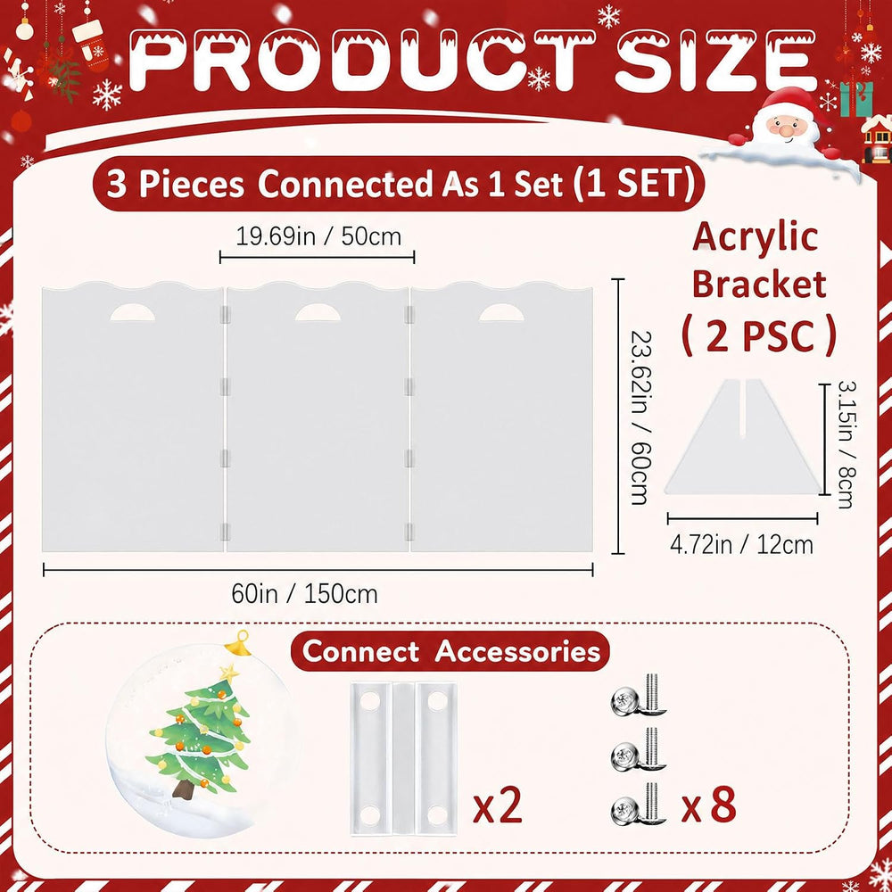 Nuanchu 6 Panel 20 x 24 Inch Clear Acrylic Christmas Tree Fence