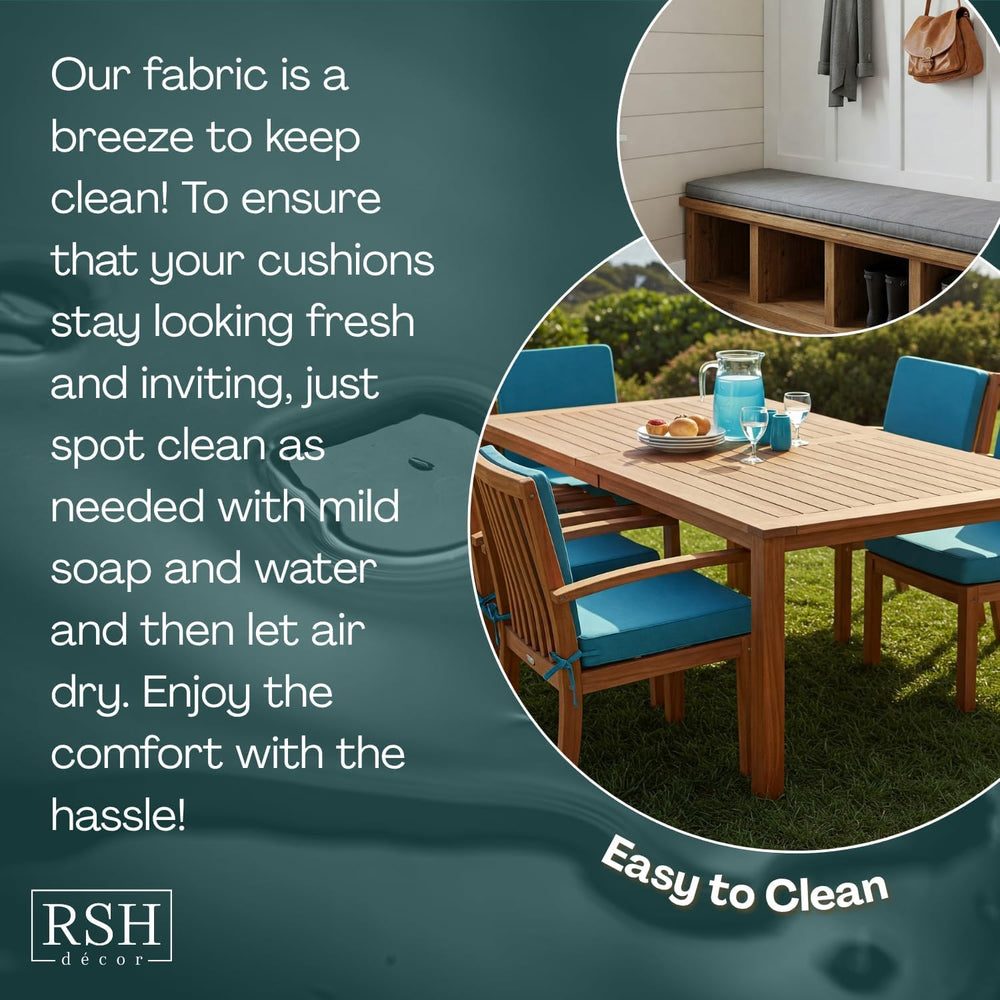 RSH DÉCOR Indoor Outdoor 2" Foam Bench Cushion with Ties | 41" x 20...