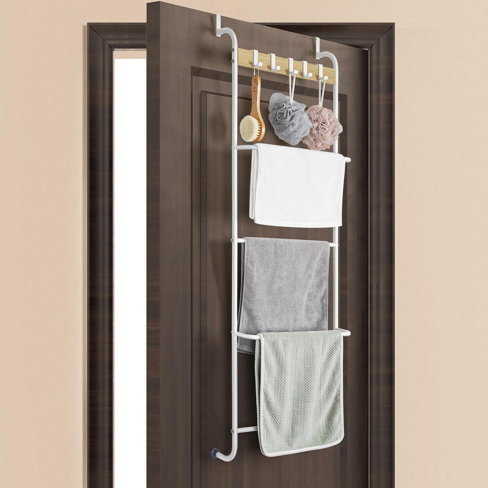 BTY Over The Door Towel Rack 5 Tier Towel Door Hanger for Bathroom Over The D...