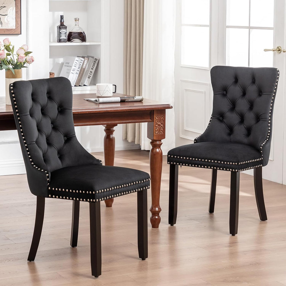 Velvet Dining Chairs, Black Dining Chairs Set of 2