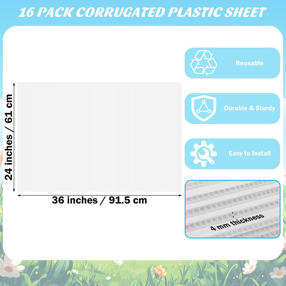 12 Pack 24 x 36 Inch Corrugated Plastic Boards Blank Yard Signs