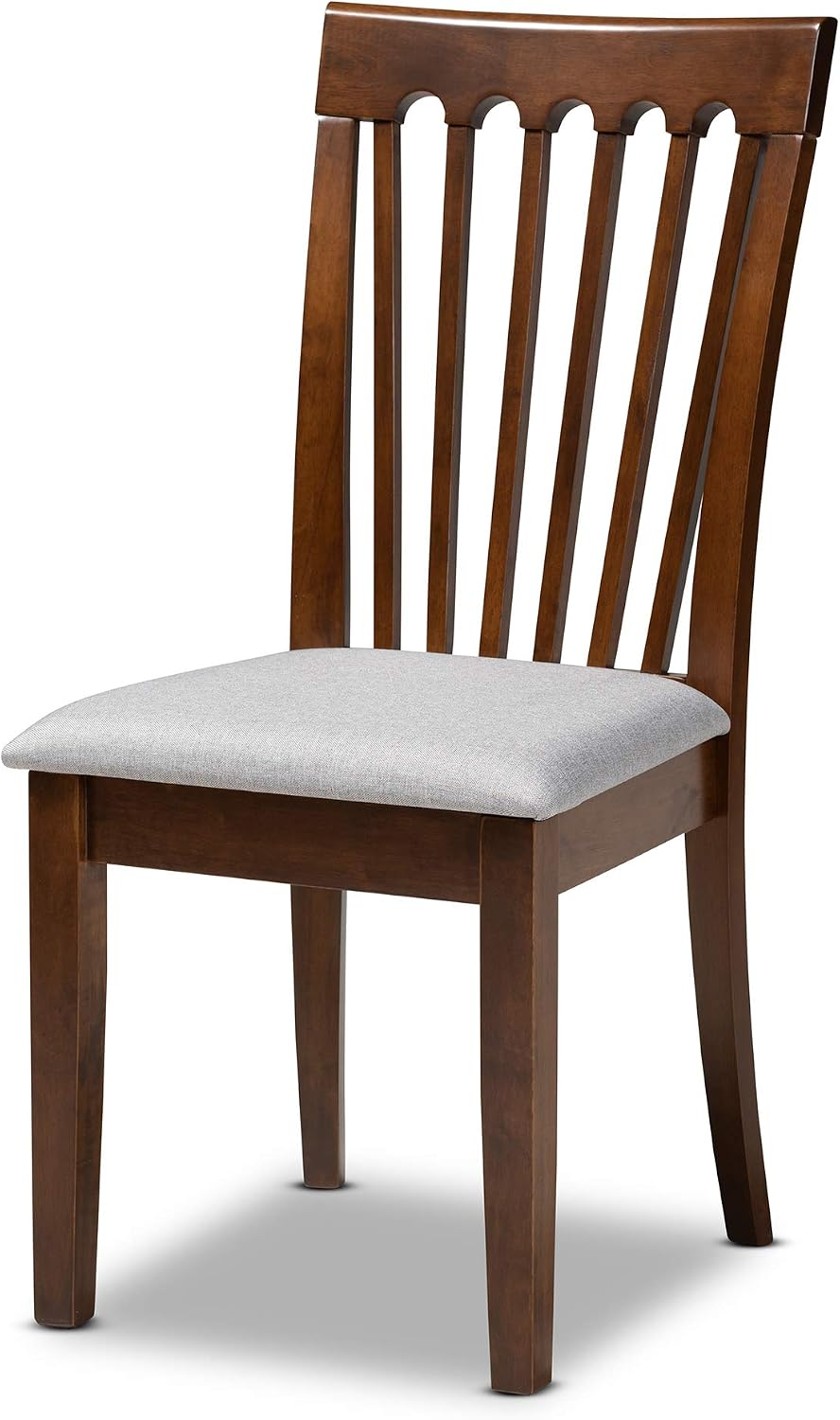 baxton studio minette dining chair - grey fabric, side view