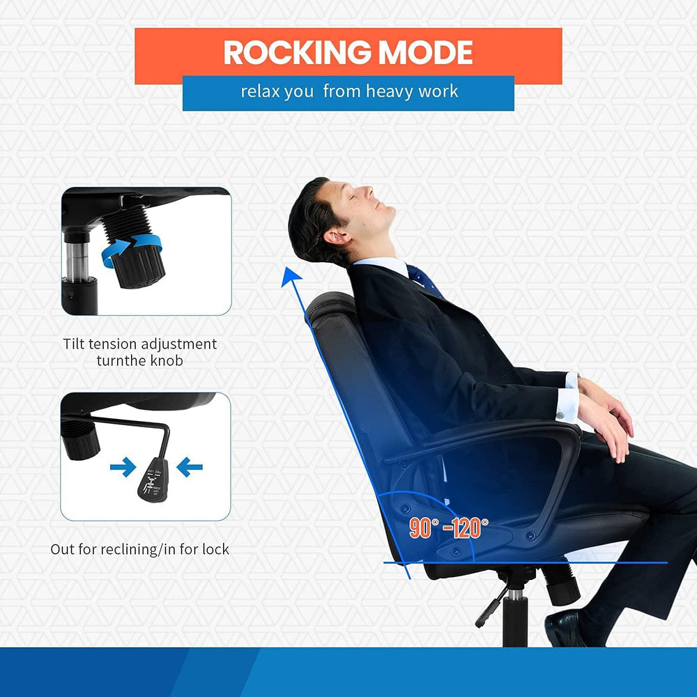 Home Office Chair Ergonomic Office Chair Desk Chair PU Leather Task Chair Exe...