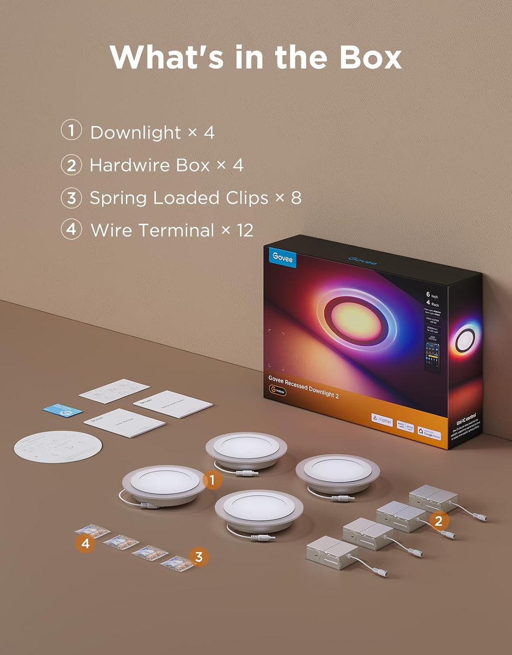 Govee Smart Recessed Lighting 6 Inch, LED Recessed Light 1100LM, 4 Pack
