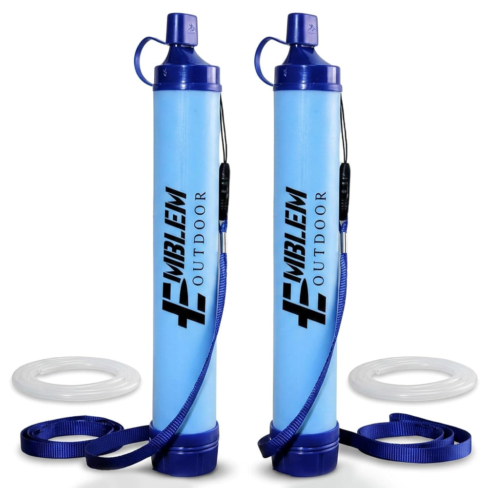 Portable Water Filter Straw 2-Pack for Camping & Emergency Prep