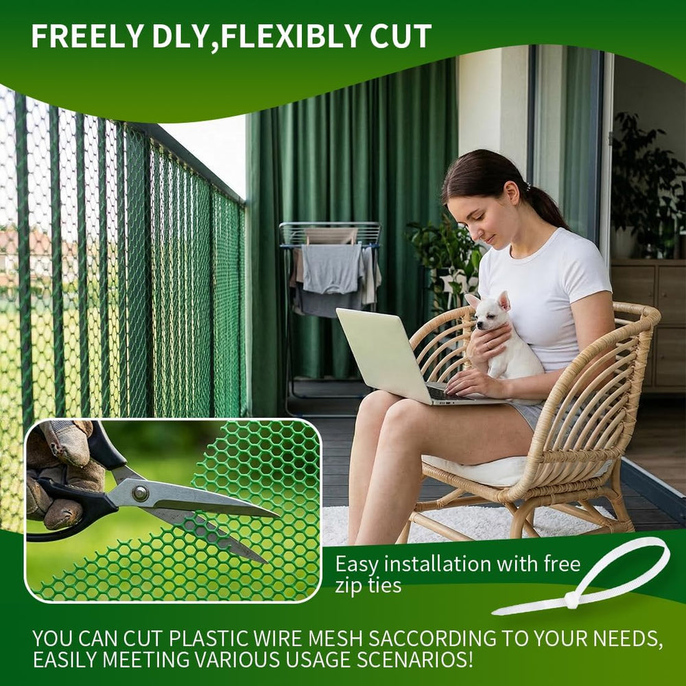 Green Plastic Chicken Wire 16in X 33ft,Garden Netting Fencing
