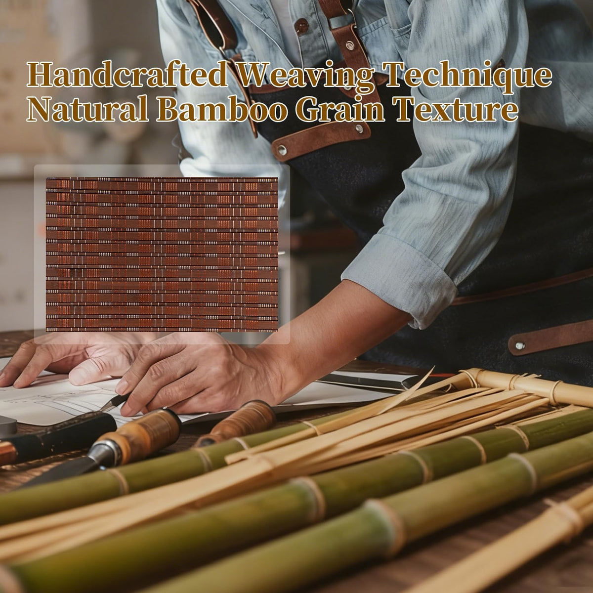 Bamboo Room Divider 3 Panel 47" H, 360°Rotating Feet Privacy Screen,Brown