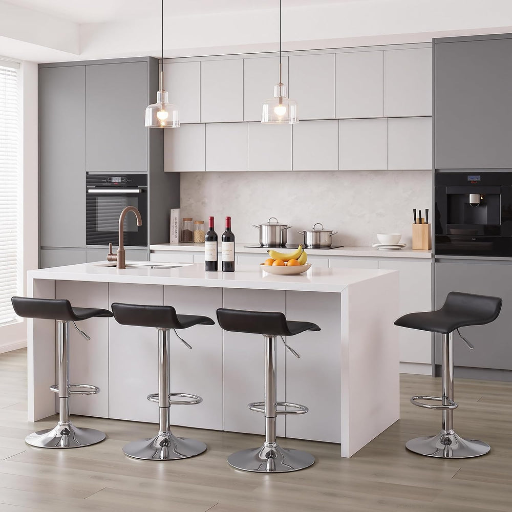 VECELO Bar Stools Set of 2, Counter Bar Stools with Swivel Bar and Adjustable...