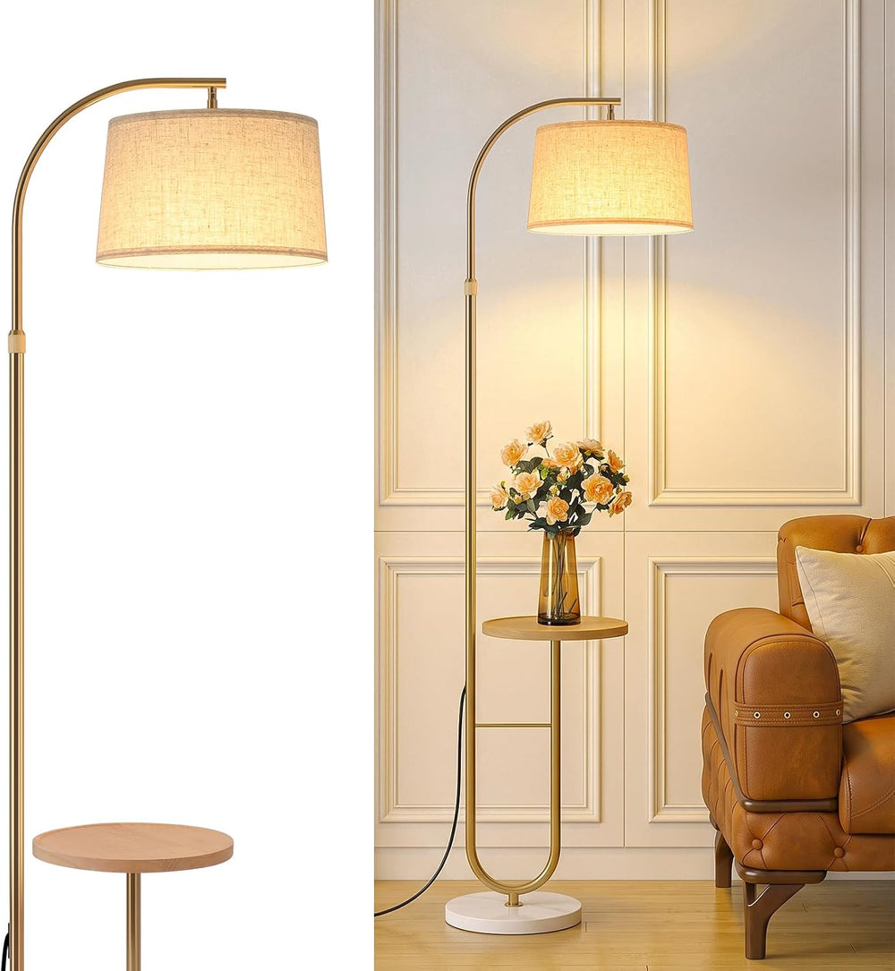 72" Arc Floor Lamp with Table & Rotating Head,Standing Lamp for Bedroom