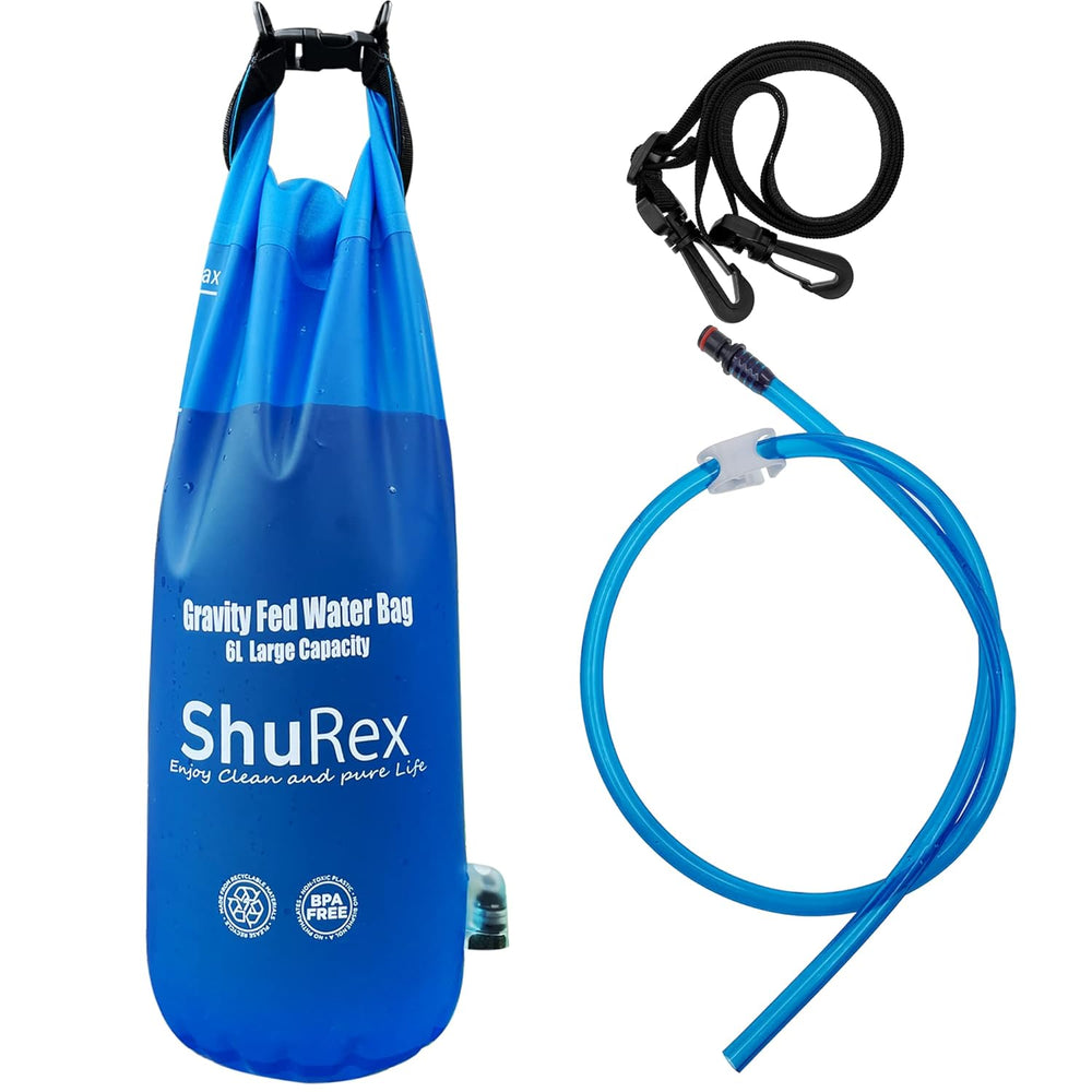 6L Gravity-Fed Water Bag for Sawyer Survival Water Filter Straw