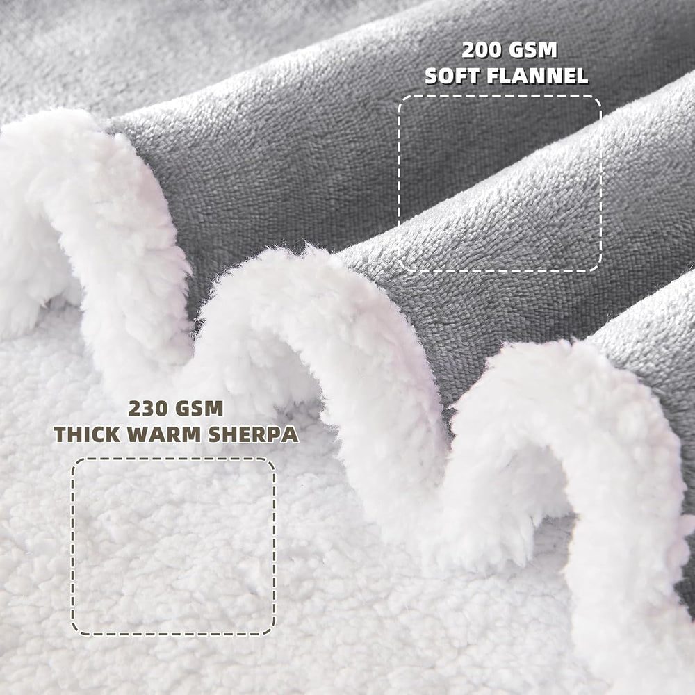 IFNOW Sherpa Wearable Blanket with Sleeves, Oversized Snuggle Robe, Grey