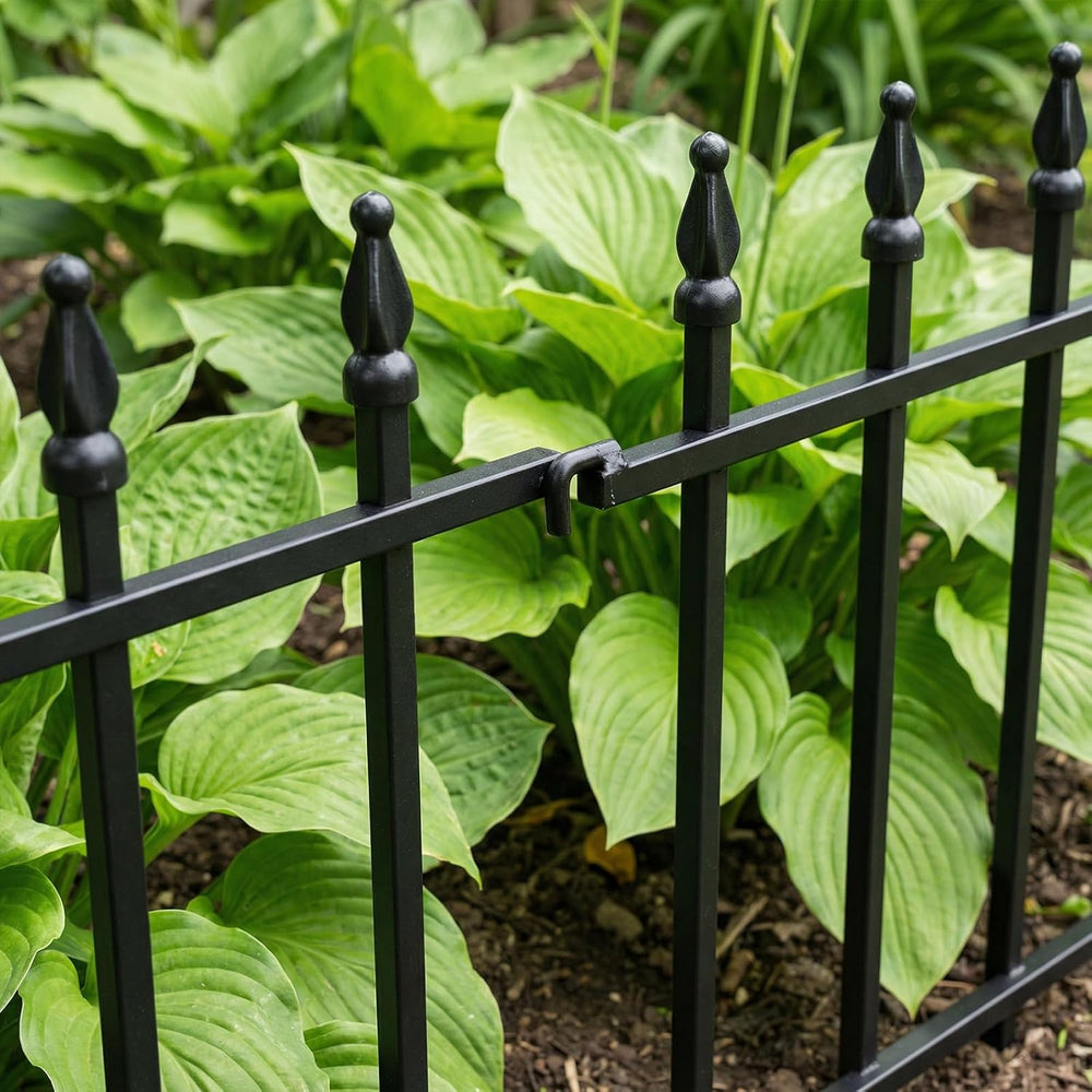 5-Pack Garden Border Fence, 23" W x 17" H, Black