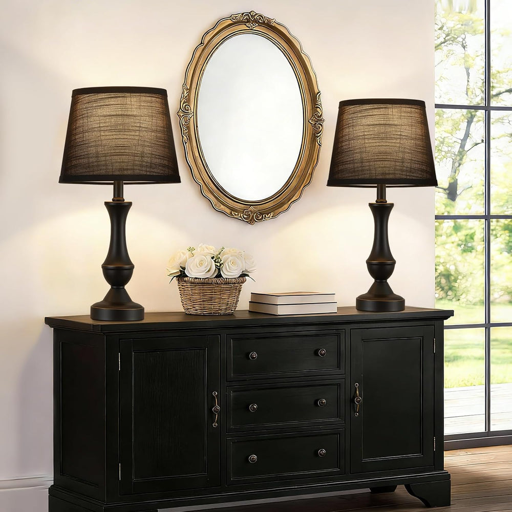 Table Lamp Set of 2, 19" Mordern Bedside Lamps for Living Room & Bed...