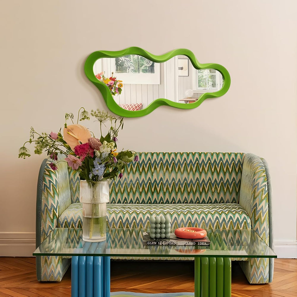 Green Wall Mirror Decor for Funky Home Decor 13.8x29.7,Lawn Green