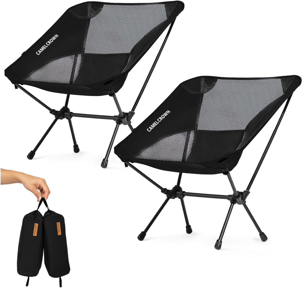 CAMEL CROWN Portable Camping Chair Lightweight Compact Folding Chair Mesh for...