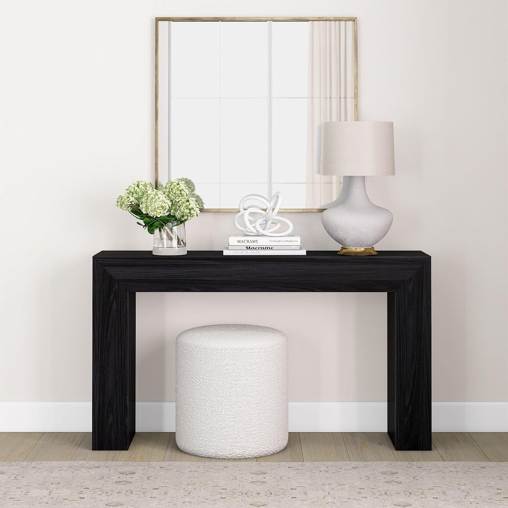 Plank+Beam Grand Console Table, 56 Inch, Black Wirebrush