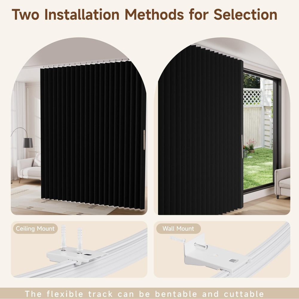 Room Divider Curtains with Ceiling Track Sets, Accordion Blackout Curtains