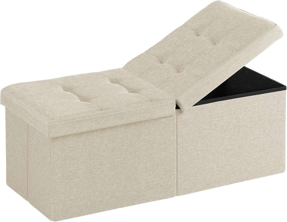 35-INCH Storage Ottoman Bench, Footrest with Storage, End of Bed Bench Coffee...