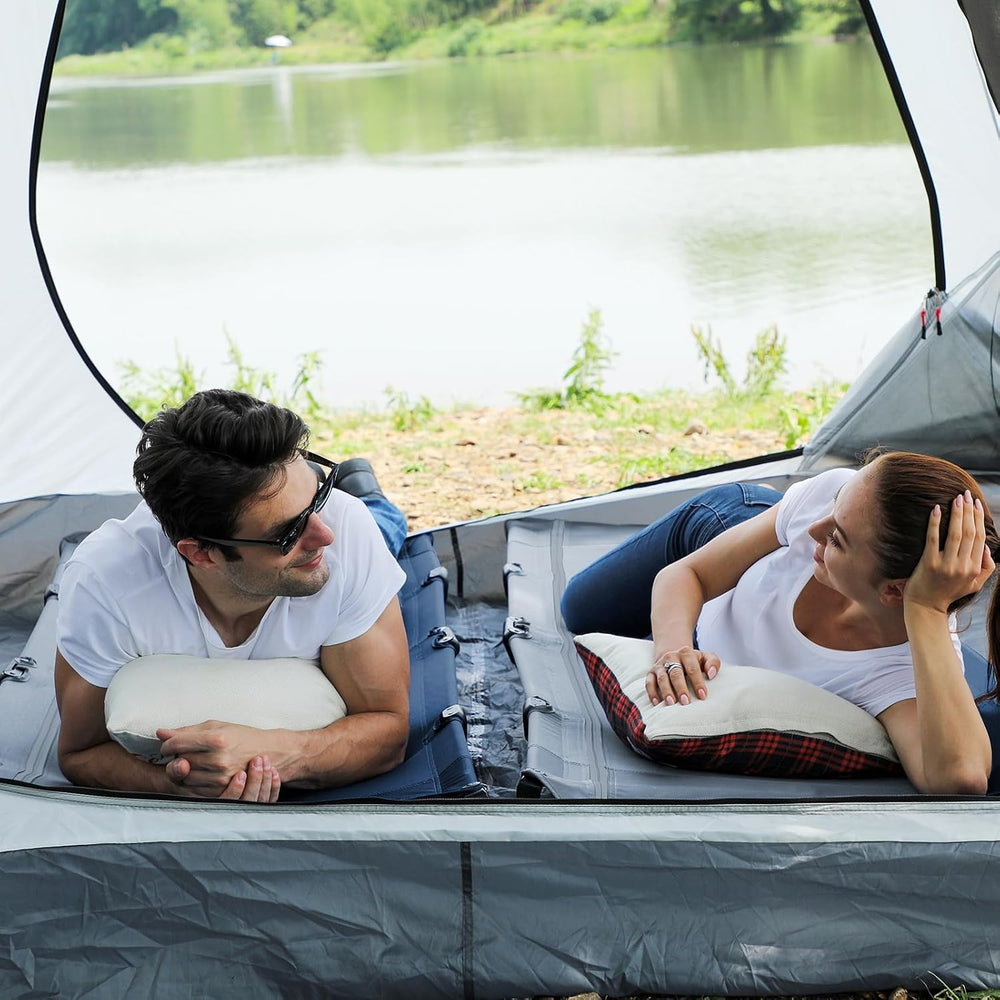 TIMBER RIDGE 20-Second Quick Set-Up Camping Cot, Lightweight Aluminum Folding...