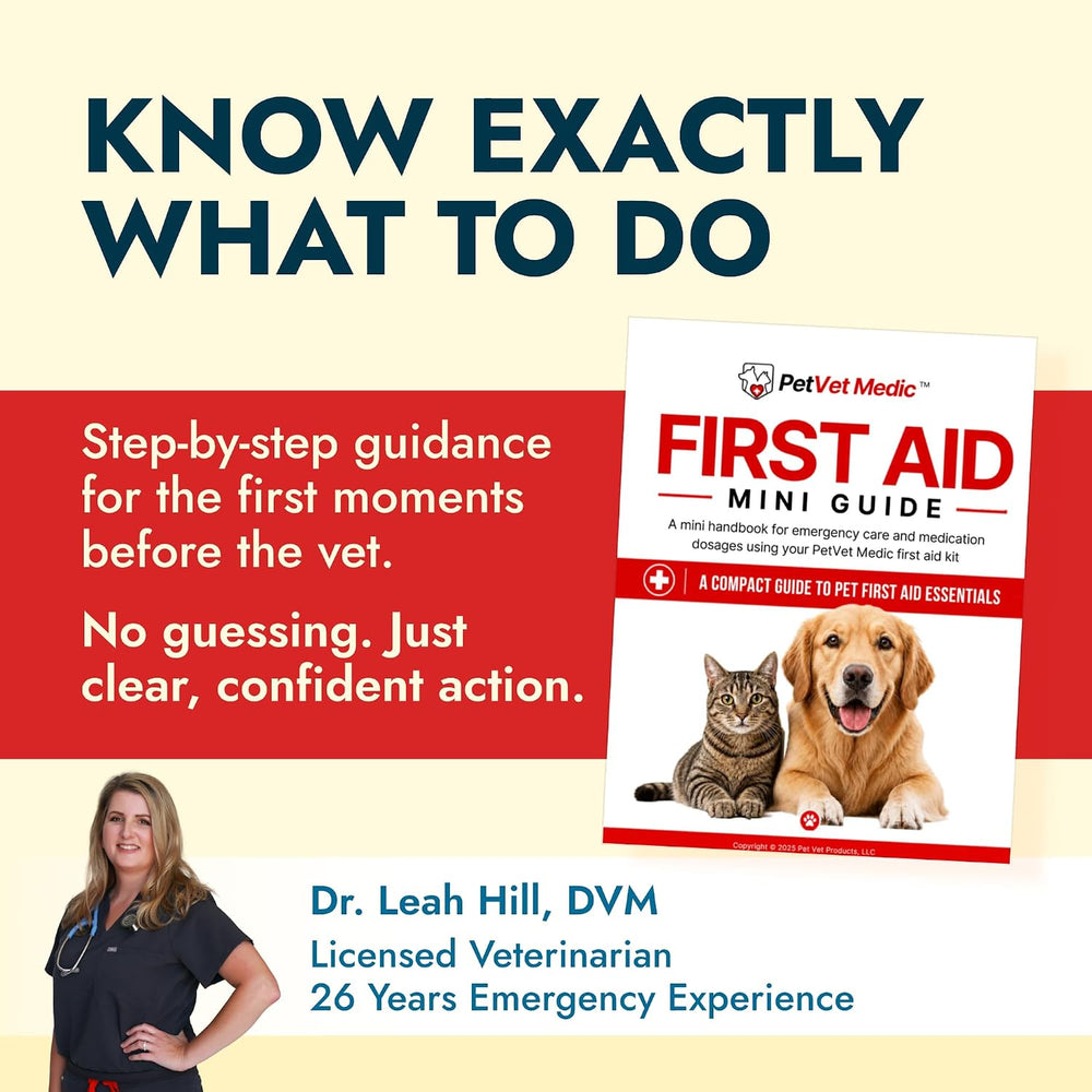 PetVet Medic Essential Pet First Aid Kit for Dogs & Cats – Emergency Home...