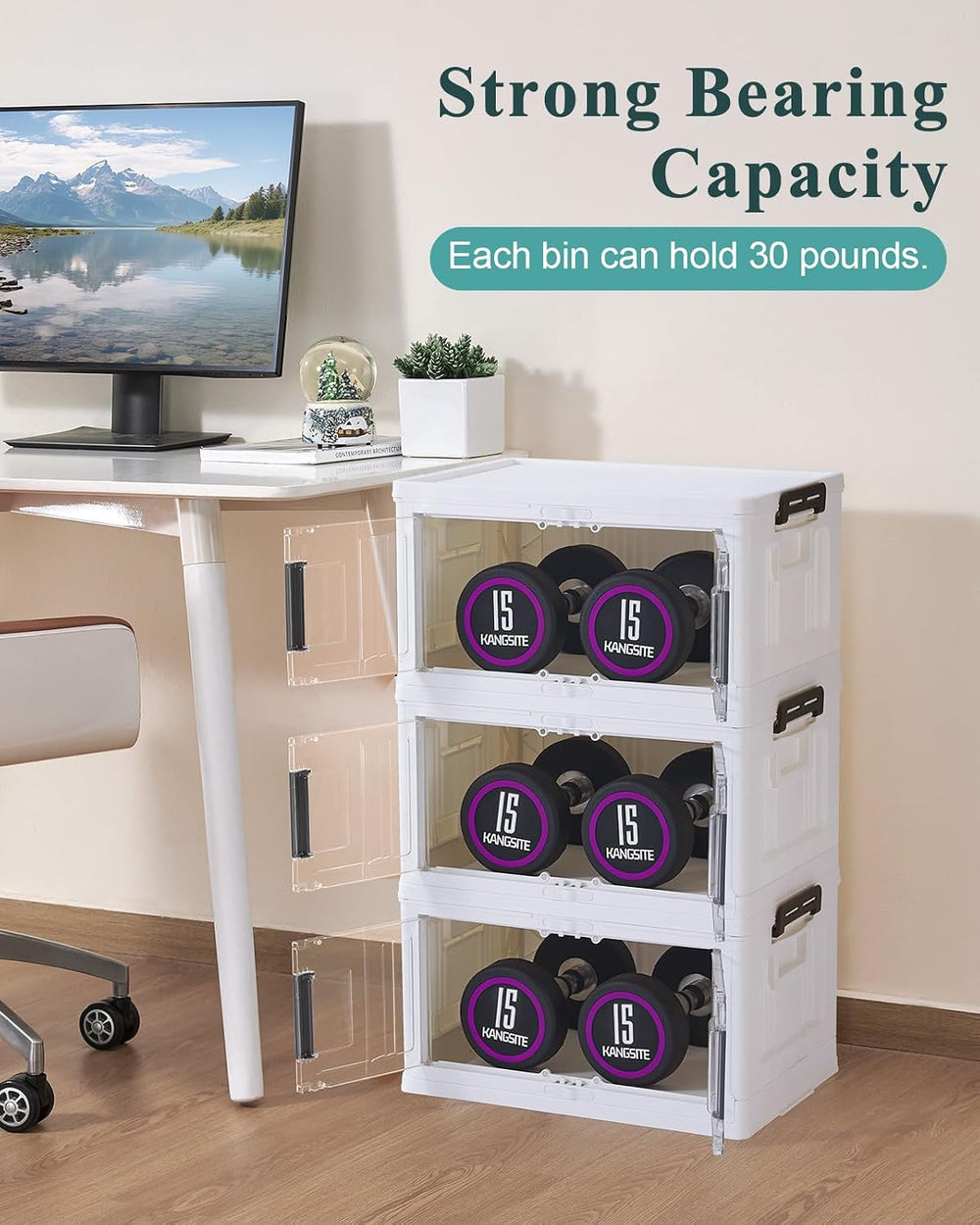 OlarHike 23QT Storage Bins with Lids for Closet, Office, Room, 3 Pack