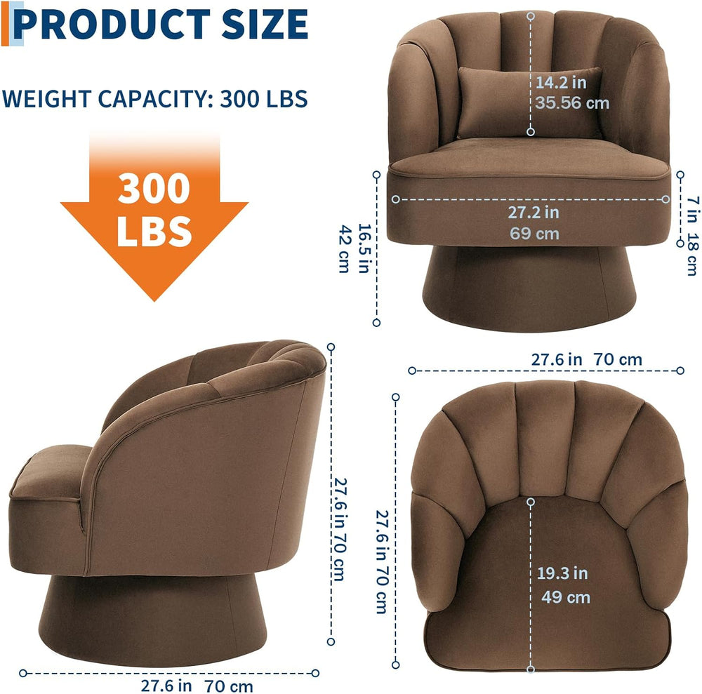IDEALHOUSE Swivel Accent Chair with Armrests, 360° Mid Century Modern Swivel ...