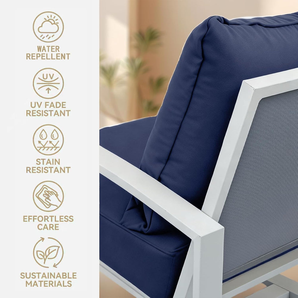 Patio Cushions for Outdoor Furniture,Waterproof,22x24,Navy Blue