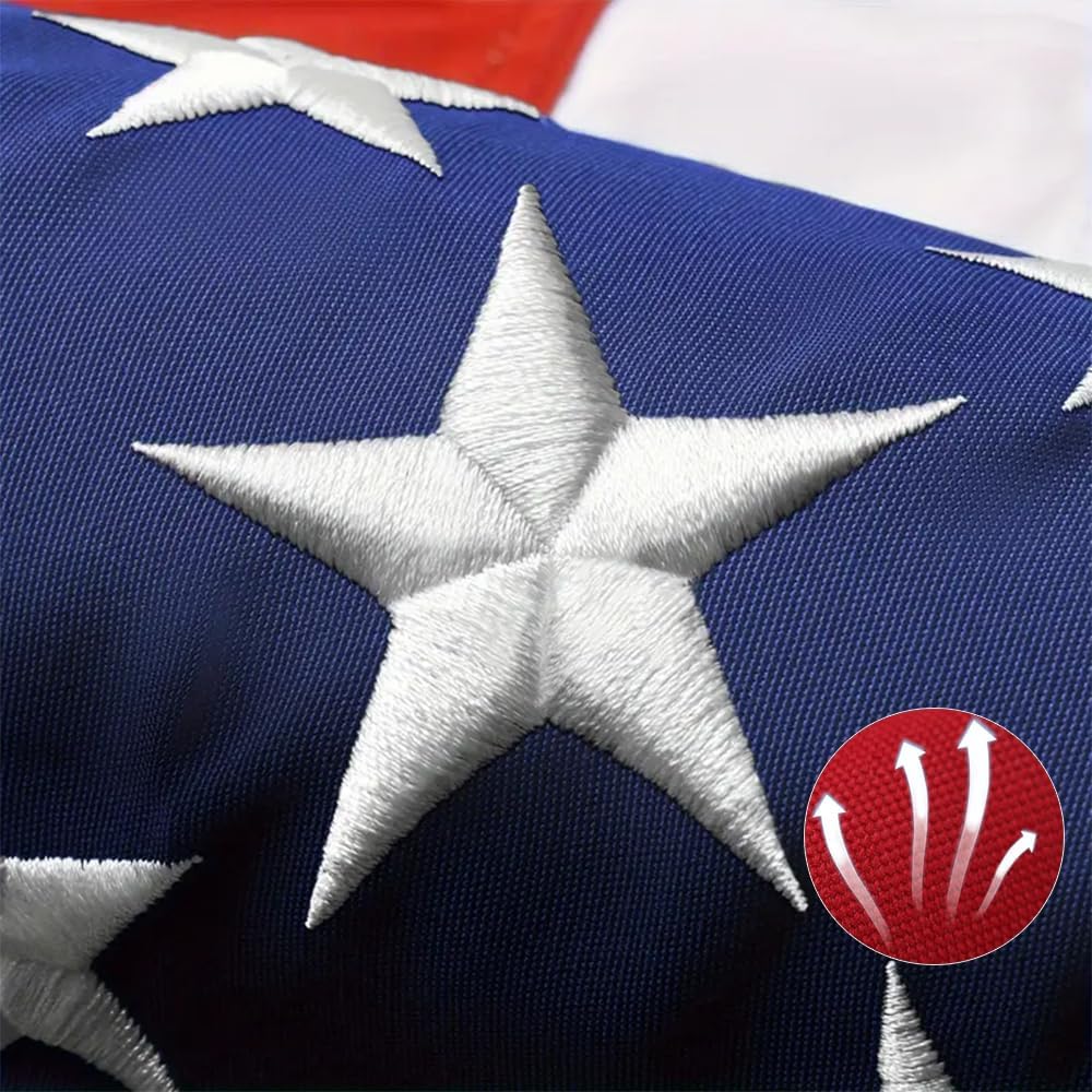 American Flags for Outside 5x8 FT,Heavy Duty Long Lasting Nylon US Flag 5x8 O...