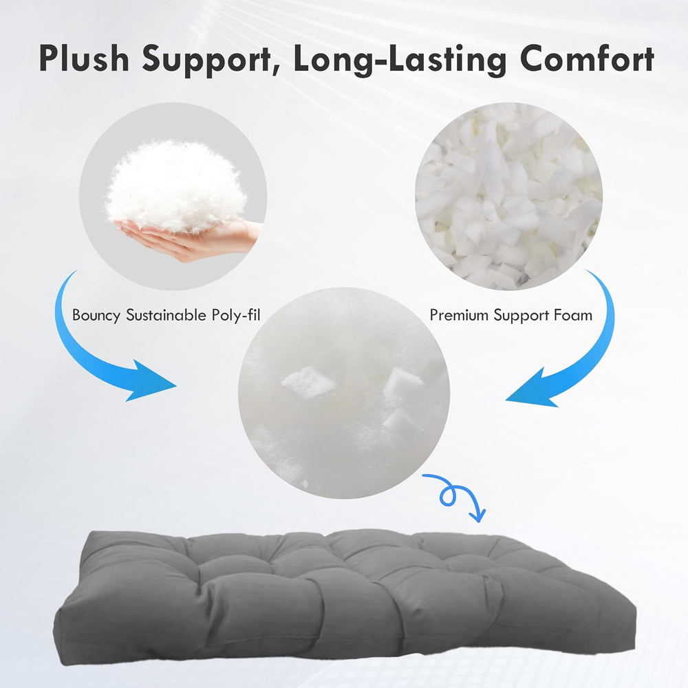 Outdoor High Back Chair Cushions 42"x 21" x 4", Waterproof Pat...