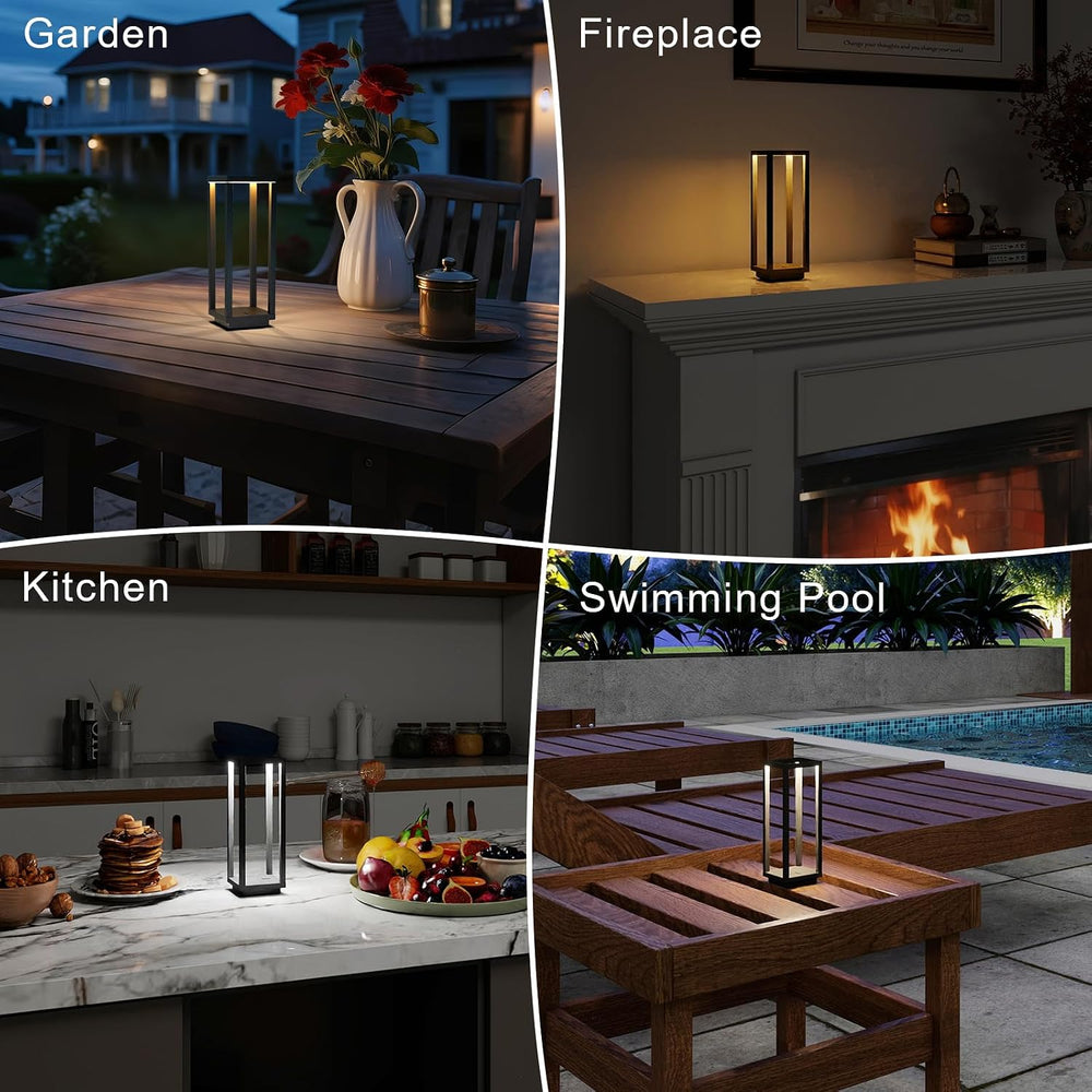 2Pack Cordless Table Lamp Rechargeable, 10" Portable Table Light