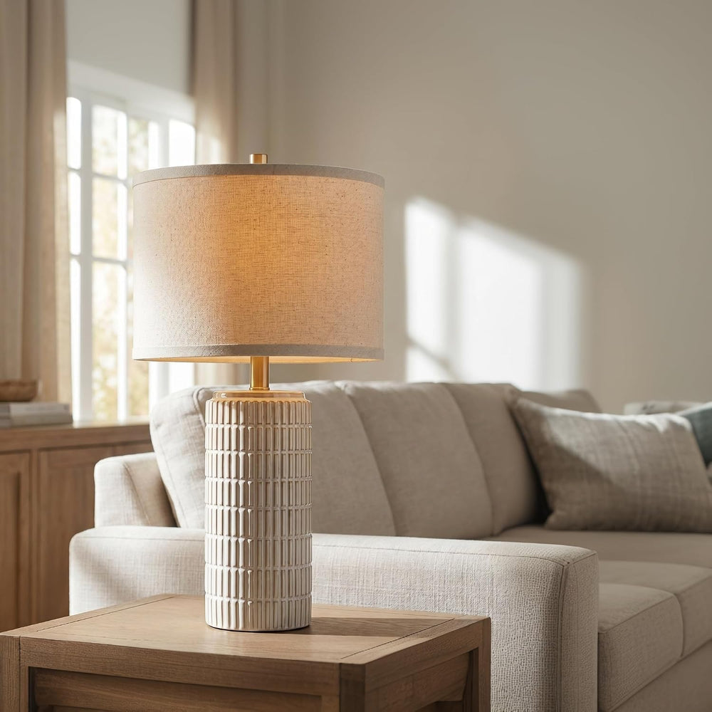 AIEAMPDO 23'' Set of 2 Modern Ceramic Table Lamps for Living Room Bed...
