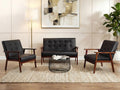 JIASTING Wooden Loveseat Sofa and Accent Chair Set of 2, Office