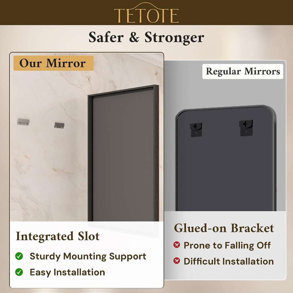 TETOTE Oil Rubbed Bronze Mirror for Bathroom 22 x 30 Inch Beveled Frame Vanit...