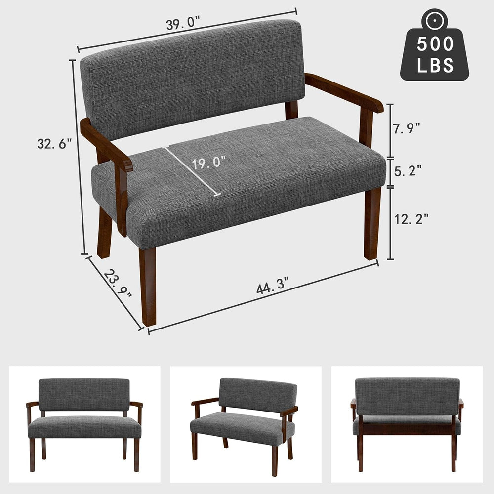 FAGAGA Accent Chair 2 Seat, Upholstered Reading Leisure Chair, Bench with Sol...