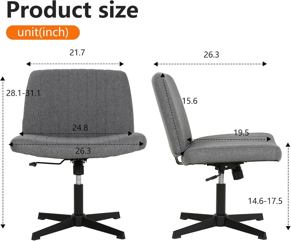 FDW | Criss Cross Chair Without Wheels | Grey | Armless Desk Chair