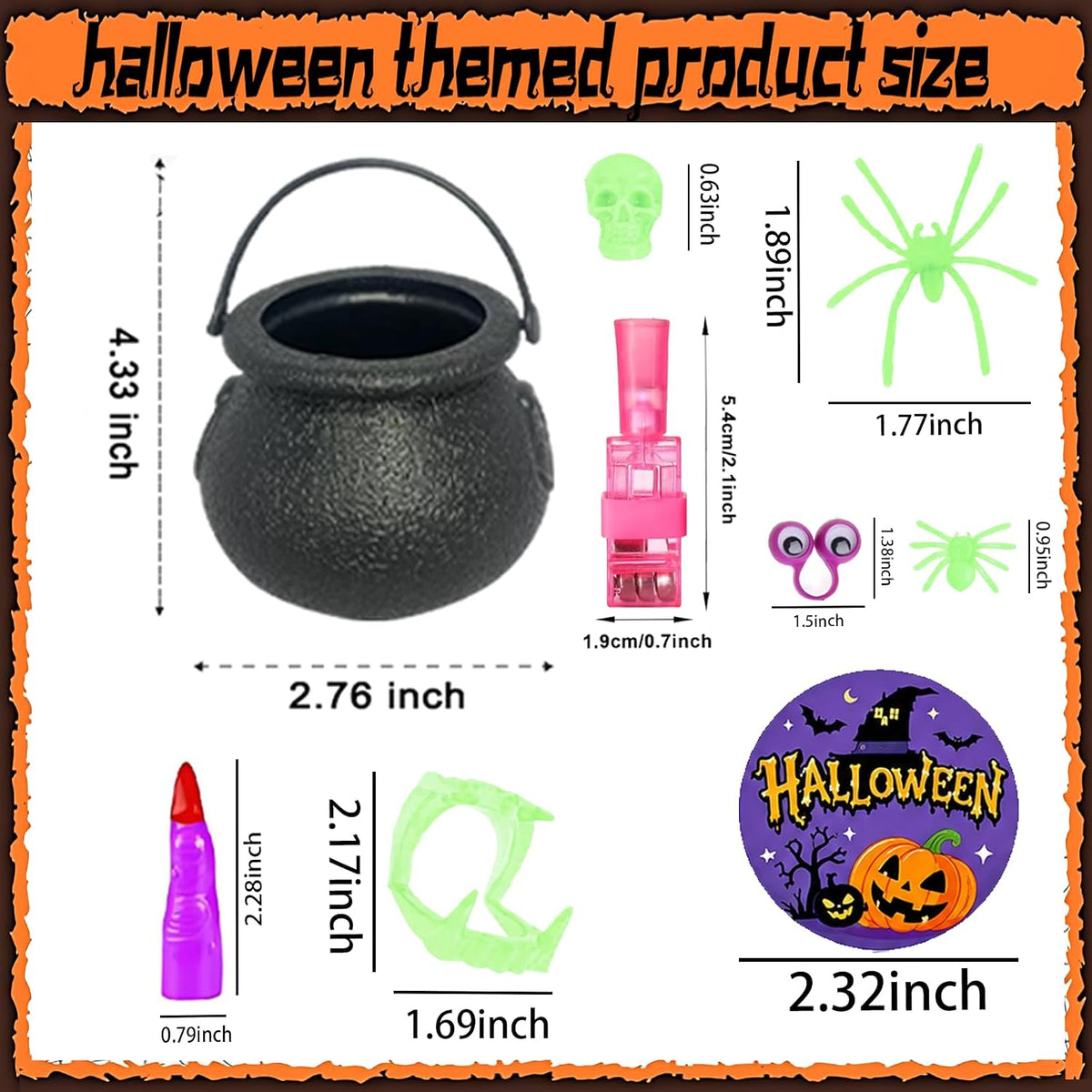 240Pcs Halloween Party Favors Mini Cauldron Set halloween finger lights