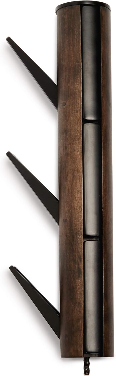 Umbra Flapper Coat Rack, Flip Down Clothing Rack, 9 Hooks, Black/Walnut