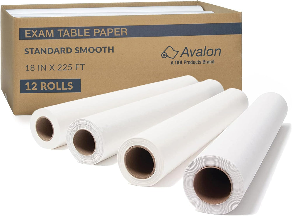 TIDI 513 Avalon Exam Table Paper, Smooth, 18 in x 225 ft, 12 Count