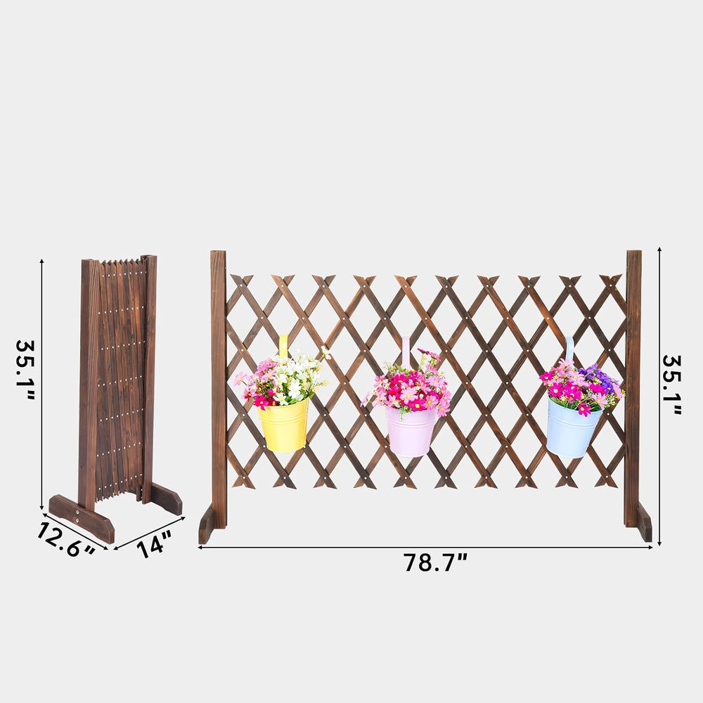 VINGLI 2 Packs Extendable Garden Fence, 27.55 Inch Tall Freestanding Accordio...