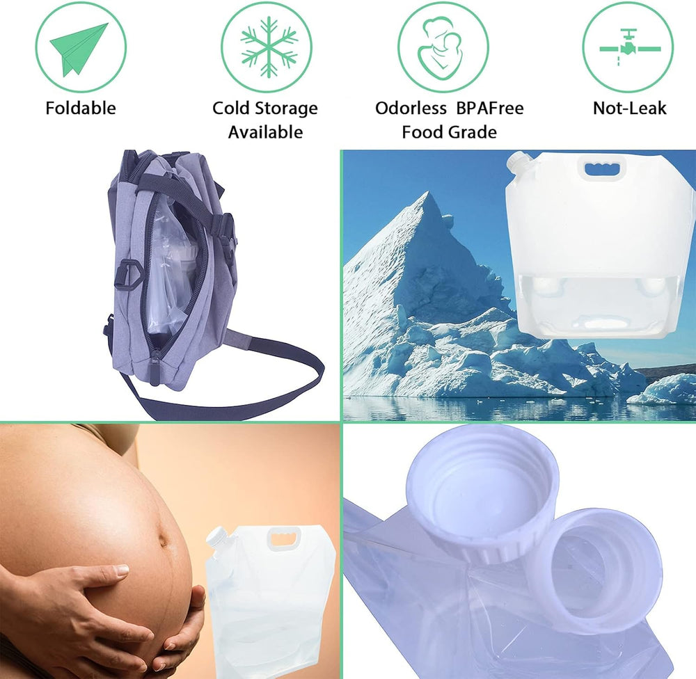 21 Gallons (8 pcs, 2.6 Gallons Each) Foldable Water Storage Containers