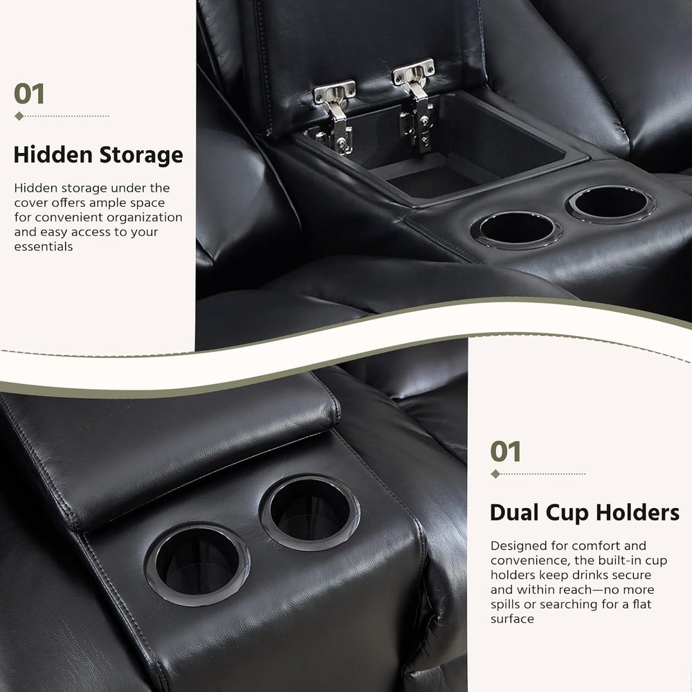 HAOMARKETS 3-Piece Manual Recliner Sofa Set, Included Loveseat Set of 2 with ...