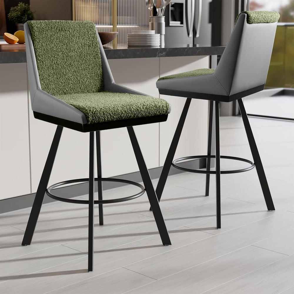 Ollega Counter Height Bar Stools B3213 (Green Grey, 26" 2 Pieces)