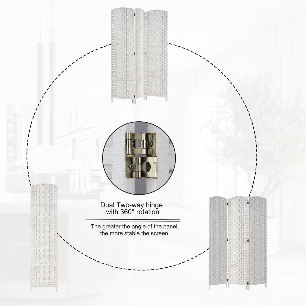 RHF Room Divider Panel,Partition Room Dividers,3Panel Privacy Screen,White