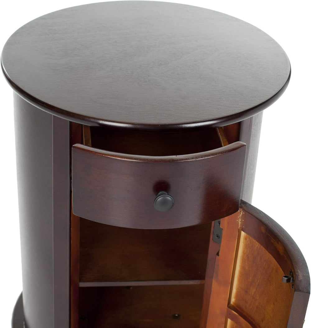 SAFAVIEH Tabitha Swivel Storage Accent Table, 26" Dark Cherry AMH5712D